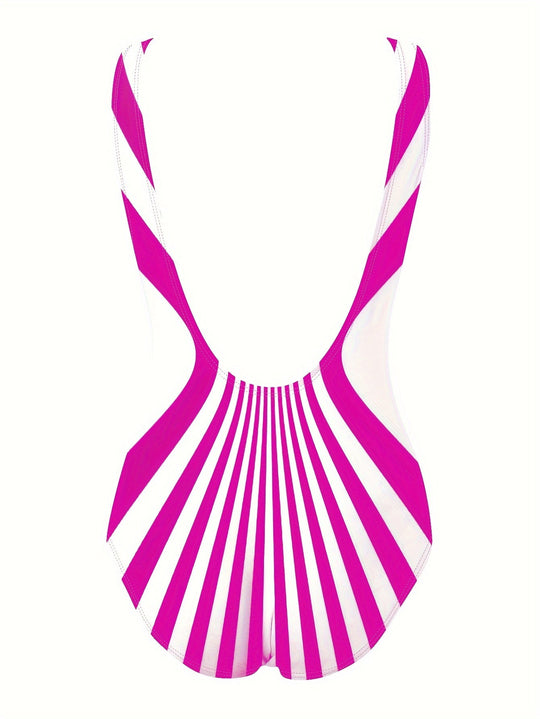 EB | Optische-Illusion-Einteiler mit Auffälligem Kontrast für Damen