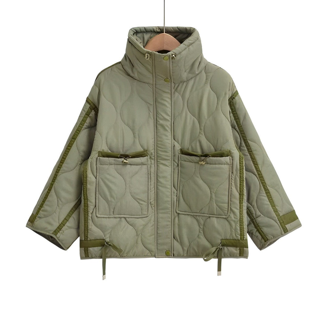 EB | Baumwolljacke Hüftlang mit Stehkragen und Kordelzug