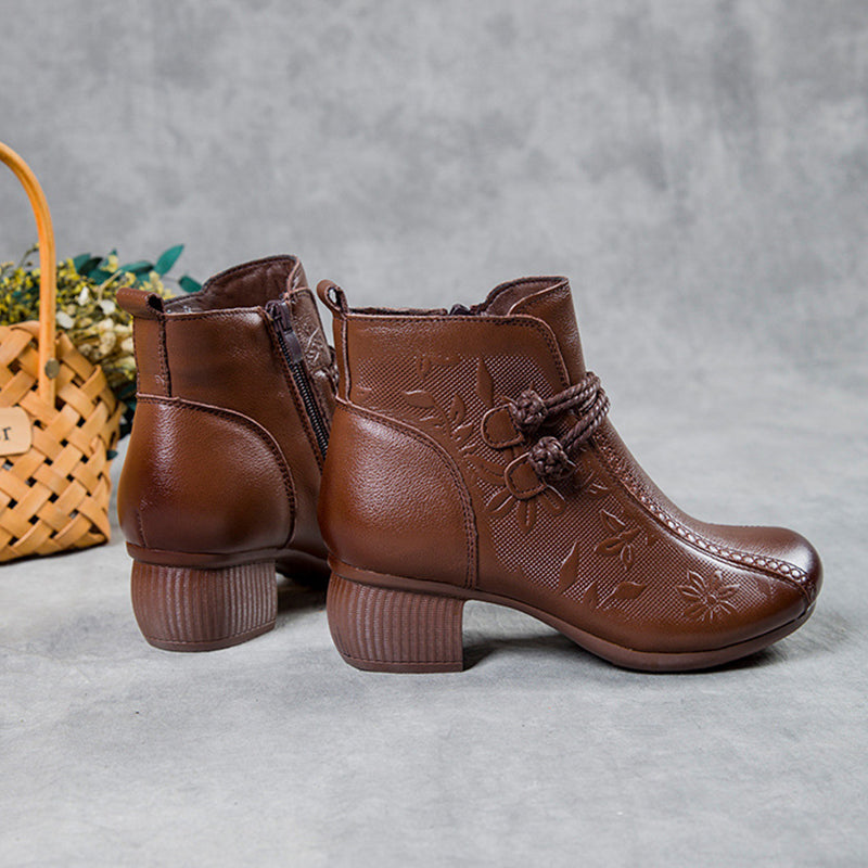 Handgemachte Lederstiefeletten mit warmem Innenfutter EB EB