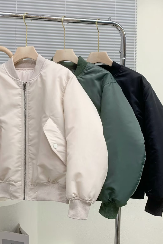 EB | Kragen Verdickte Einseitige Flugjacke Baseballjacke