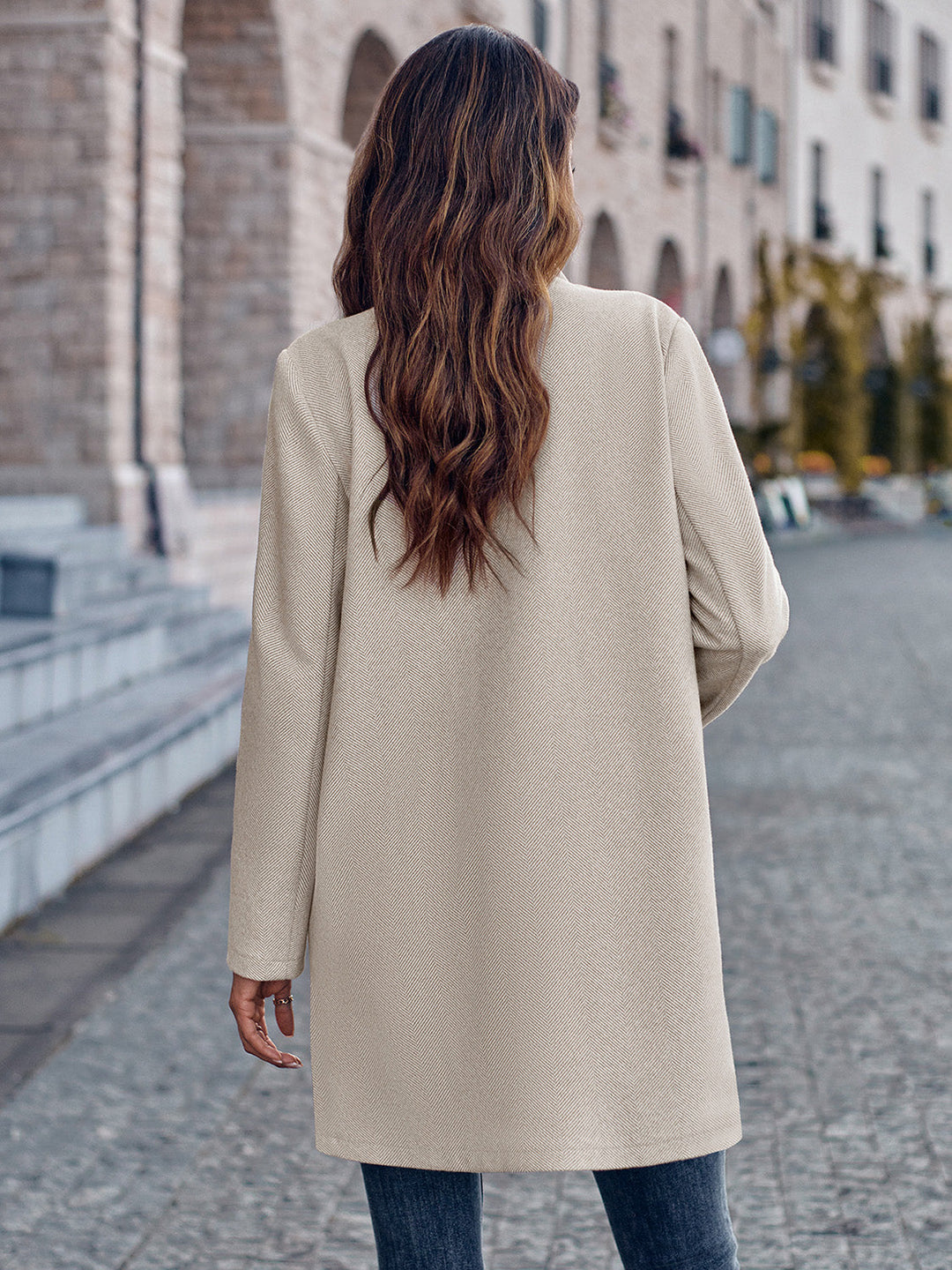 EB | Offene Vorderseite Langarm Blazer