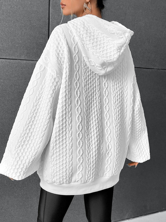 EB | Übergroßer Pullover mit Kapuze und Kordelzug mit Kordelzug