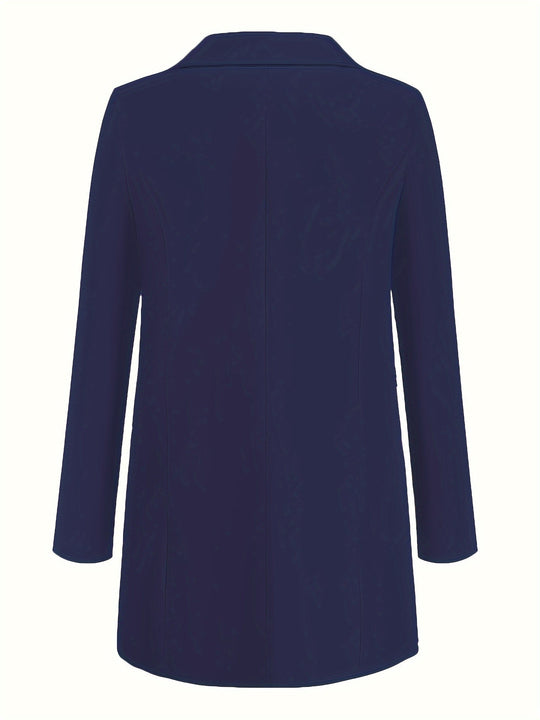 EB | Eleganter Business-Einfarbiger Lange Blazer mit Reversideal für alle Jahreszeiten