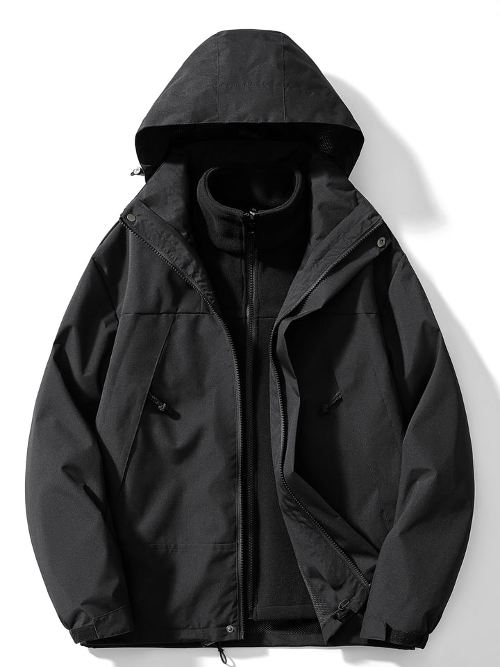 EB | 3 in 1 Outdoor Jacke Wasserdicht Winddicht Abnehmbare Kapuze