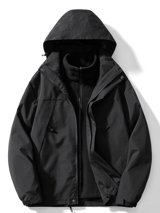 EB | Casual 3-In-1 Winterjacke mit Kapuze für Damen Ideal für Herbst Winter