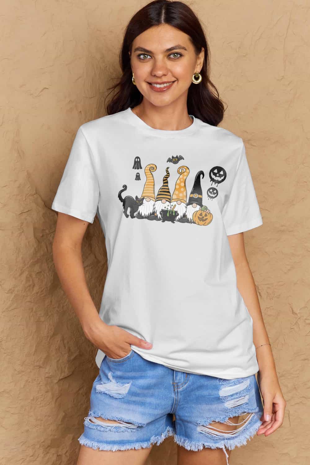 Heidi-Mode | Simply Love Große Halloween-Themen Grafik Baumwoll-T-Shirt