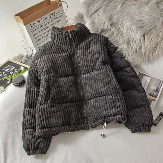 EB | Damen Wattierte Cordjacke mit Reißverschluss