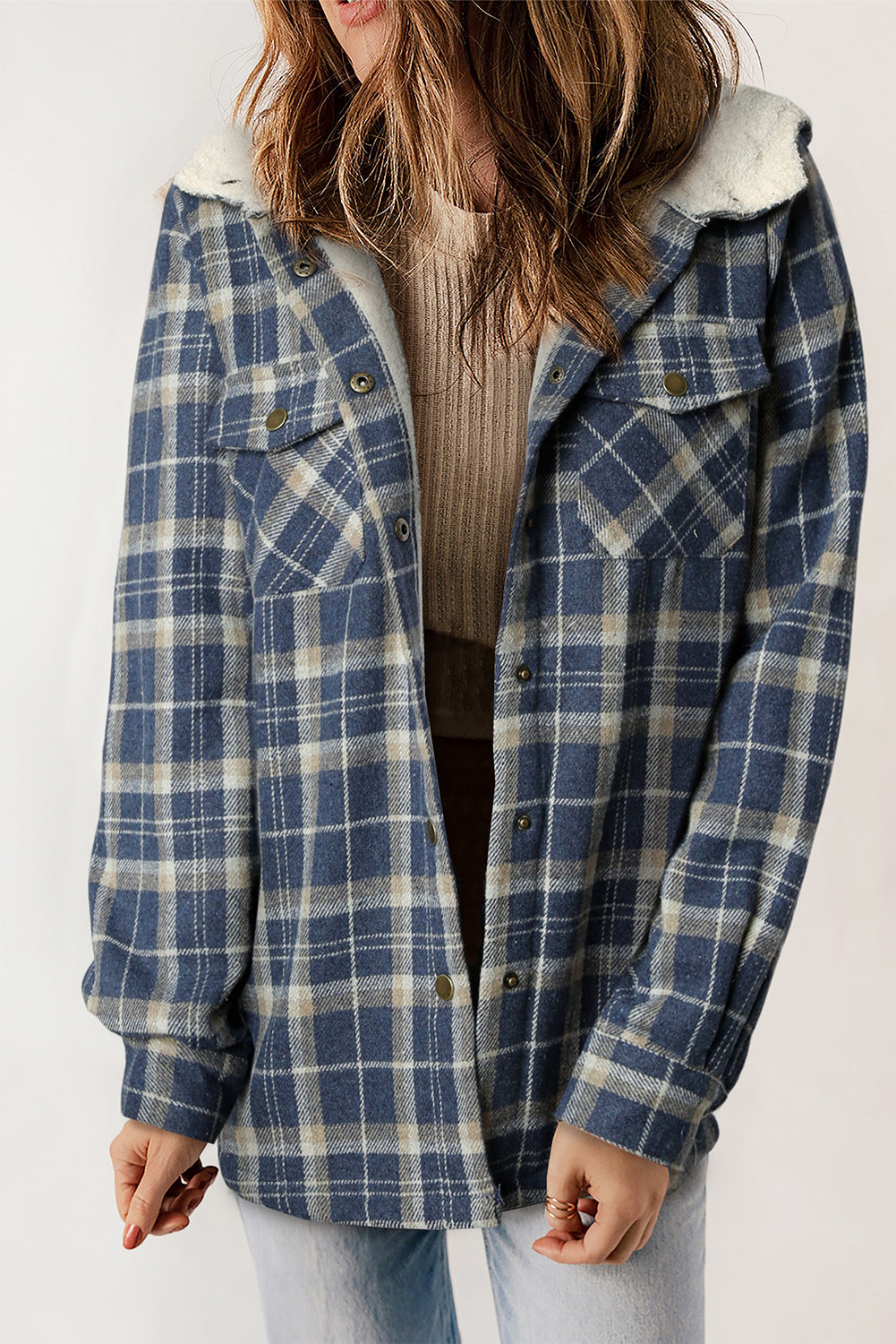 EB | Gepunktete Jacke mit Kapuze Weiches Plüschfutter Perfekt für Kalte Tage
