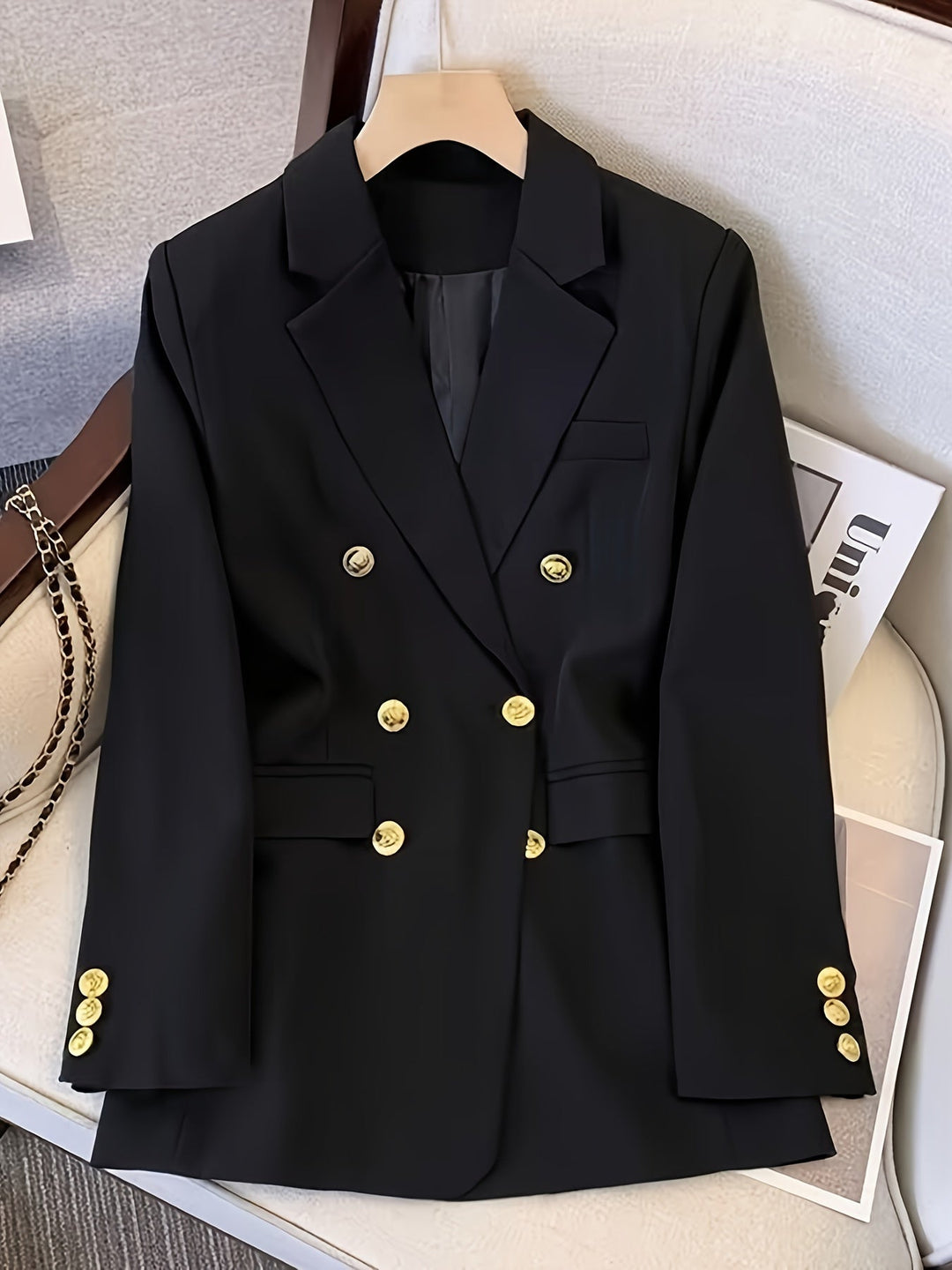 EB | Eleganter Slim Fit Damen Blazer Mit Goldenen Knöpfen