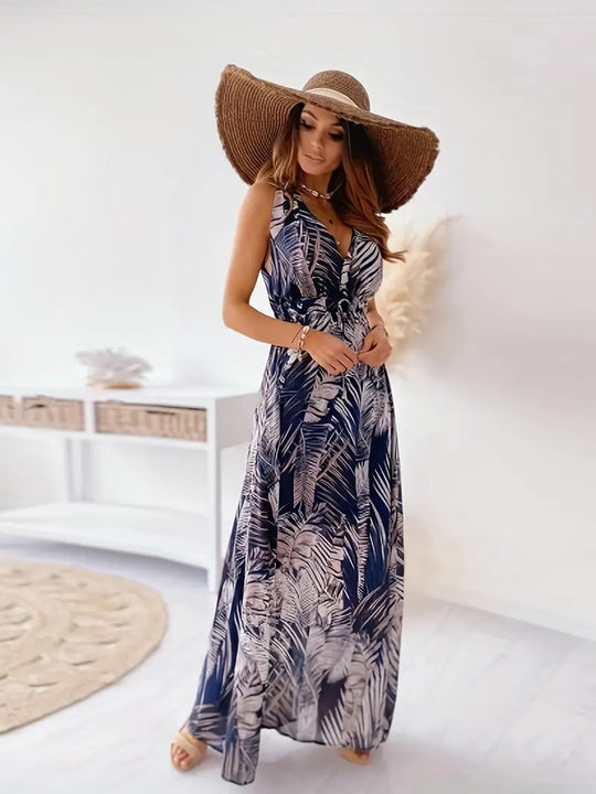 EB | Casual Boho Maxi-Kleid Mit Kordelzug