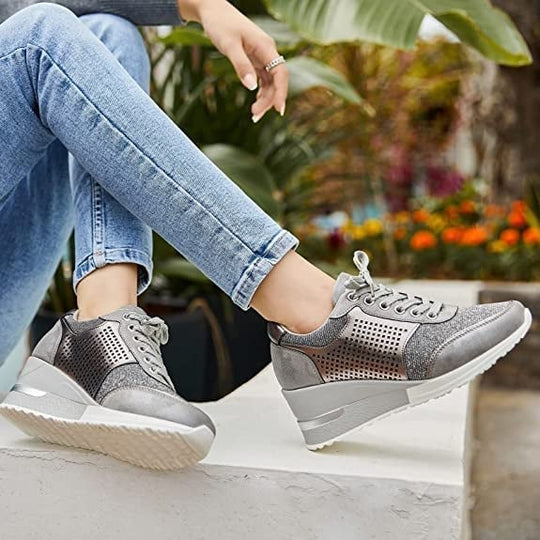 Orthopädische Sneakers mit hohen Absatz und Keilabsatz EB