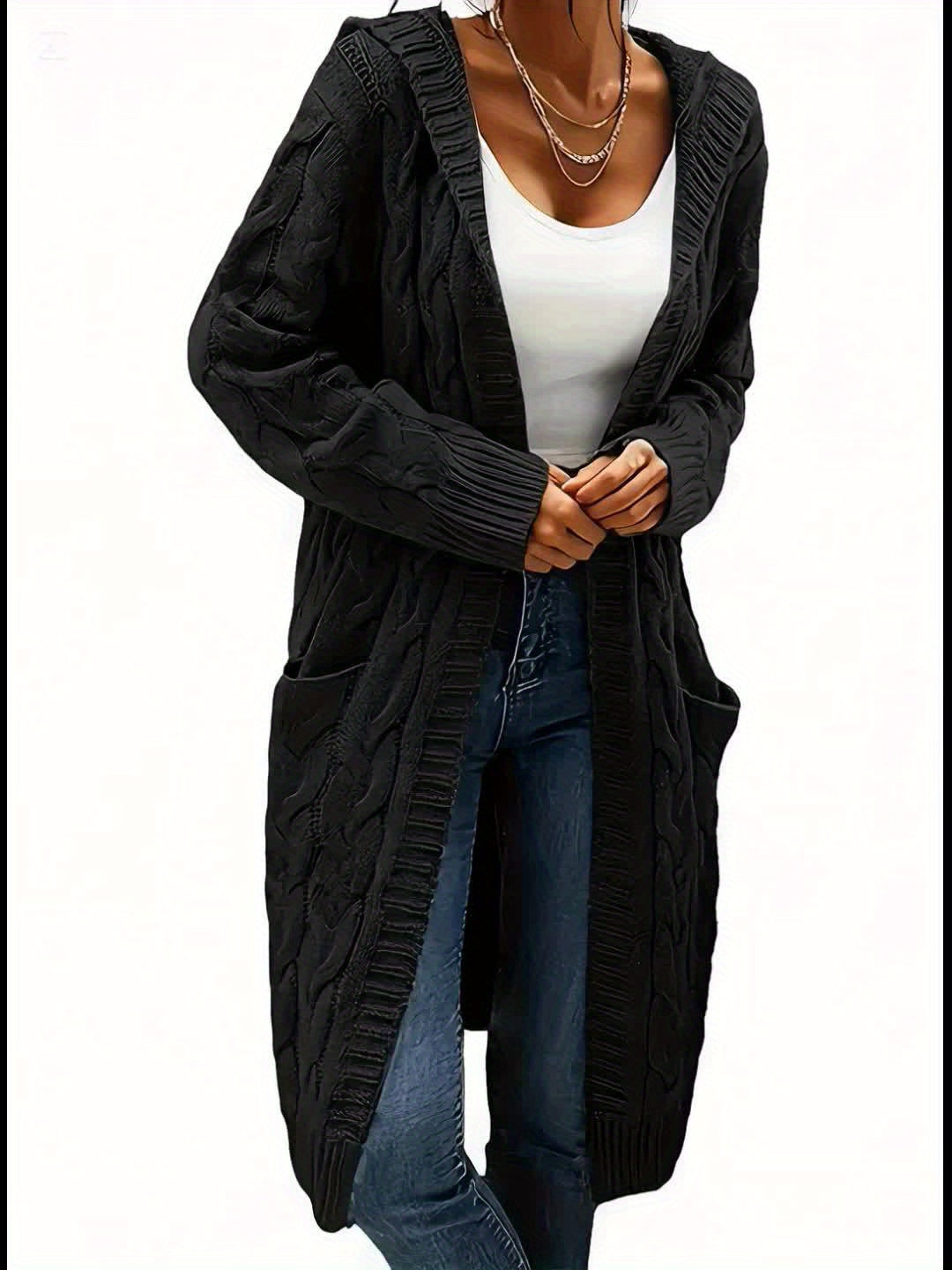 EB | Langstrickjacke mit Kapuze