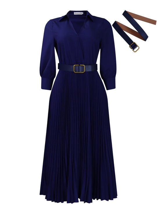 EB | Women 's solide Farbe große Größe Kleid