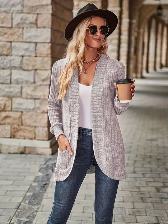 EB | Cardigan - Damen Herbst Freizeit Fleece Strickjacke
