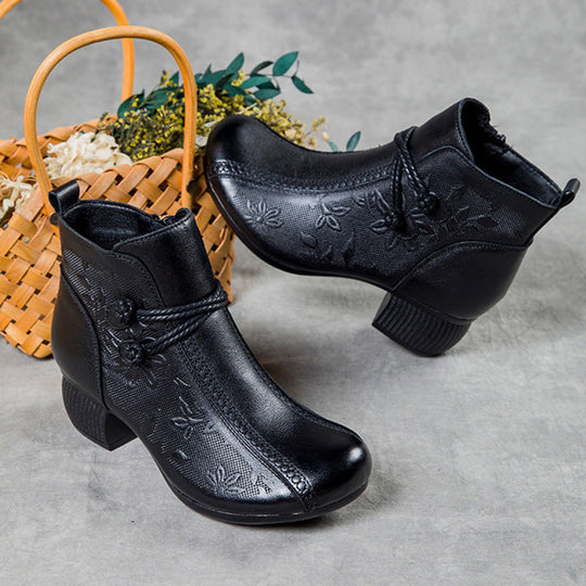 Handgemachte Lederstiefeletten mit warmem Innenfutter EB EB