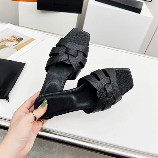 EB | Damenmode Einfache Kreuz Mittel-Hoch Schuhe