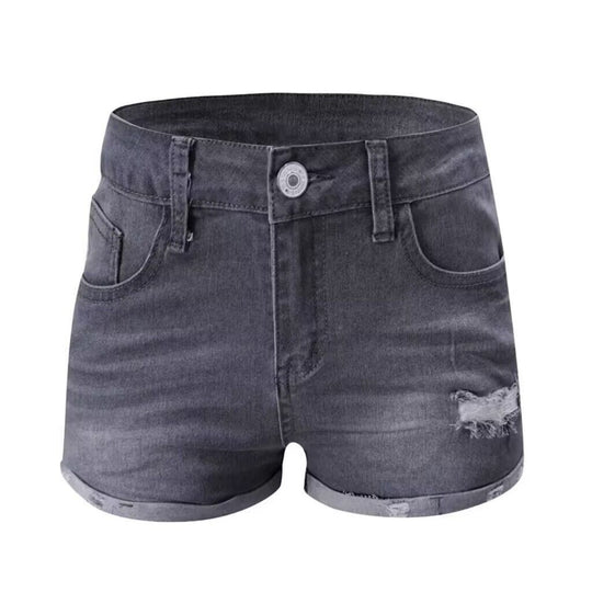 EB | Zerrissene Quasten-Denim-Shorts