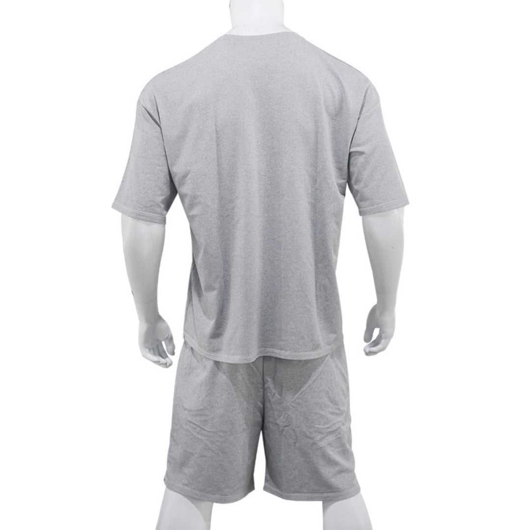 EB | Lockeres T-Shirt Shorts einfarbiges Set