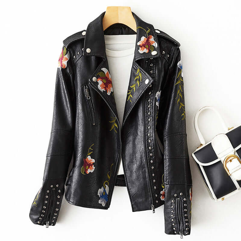 EB | Damen Retro Blumenmuster Jacke