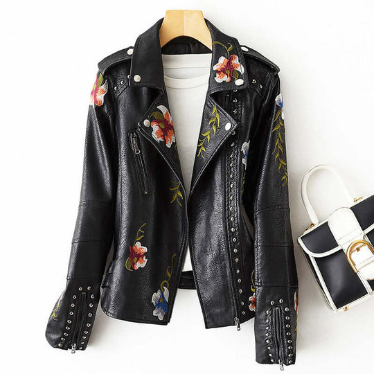 EB | Damen Retro Blumenmuster Jacke