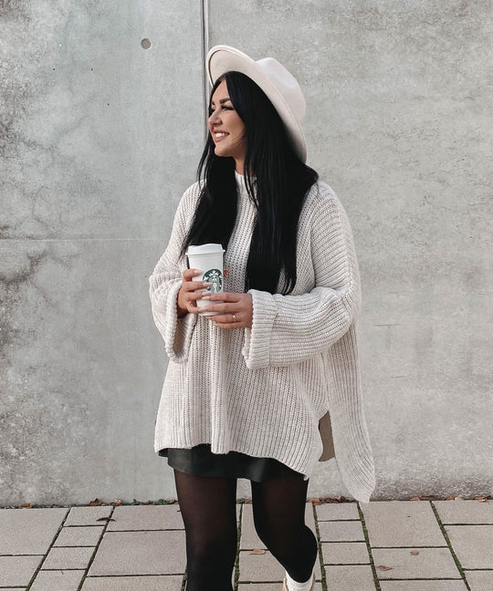 EB | Gemütlicher Oversized Strickpullover In Sanftem Beige