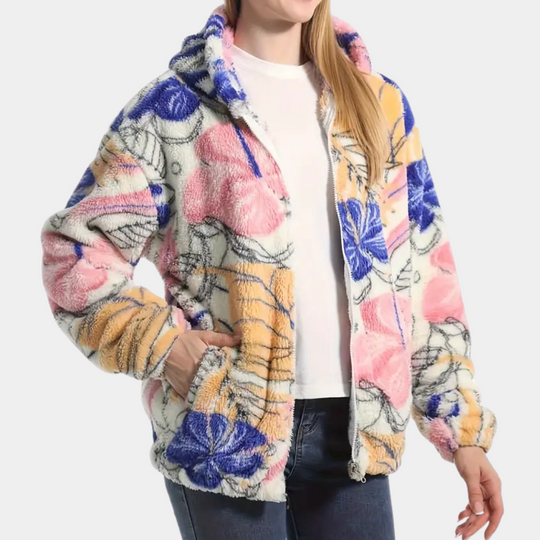 EB | Blümchen Winterjacke mit Kapuze für Damen