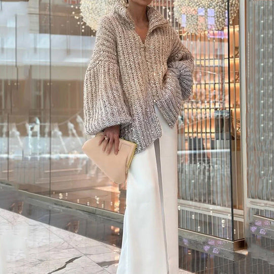 EB | Strickjacke mit Glitzerpailletten