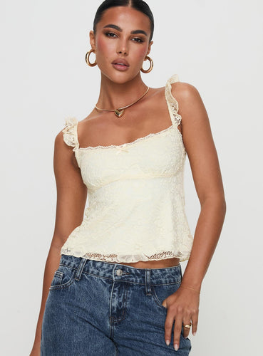 EB | Damen Zartes Spitzenoberteil Elegantes Design