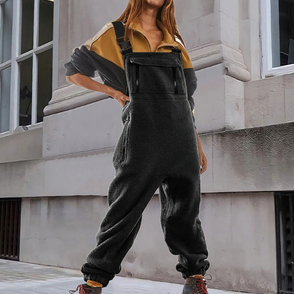 EB | Damen Fleece Overall Mit Verstellbaren Trägern Stylisch Und Bequem