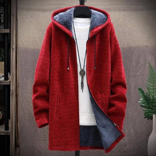 EB | Jacke Wollmischung Kordelzugkapuze Gefüttert und Warm Reißverschluss & Seitentaschen