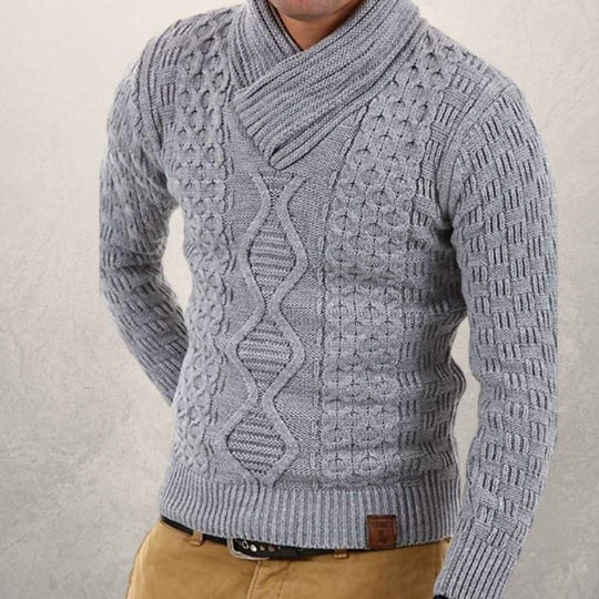 EB | Wollschal Kragen Pullover Kabelstrick Winterpullover