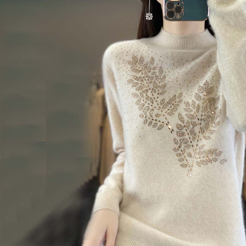 EB | Strickpullover Mit Zartem Blättermuster
