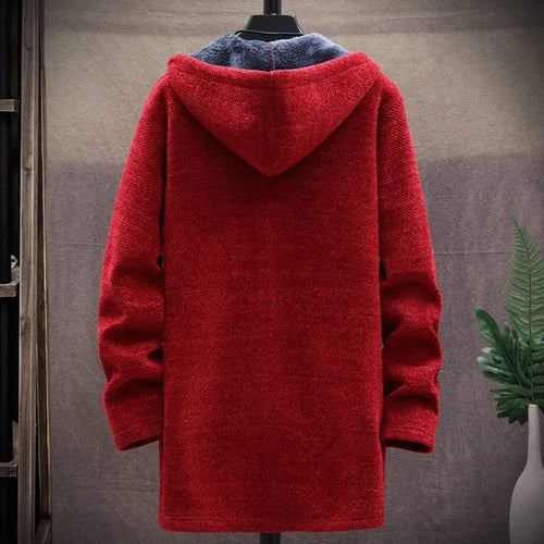 EB | Jacke Wollmischung Kordelzugkapuze Gefüttert und Warm Reißverschluss & Seitentaschen