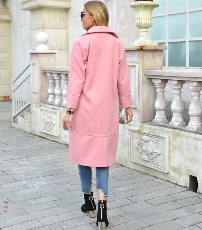 EB | Lange Wollmantel mit Taschen Wollmischung Elegant und Zeitlos