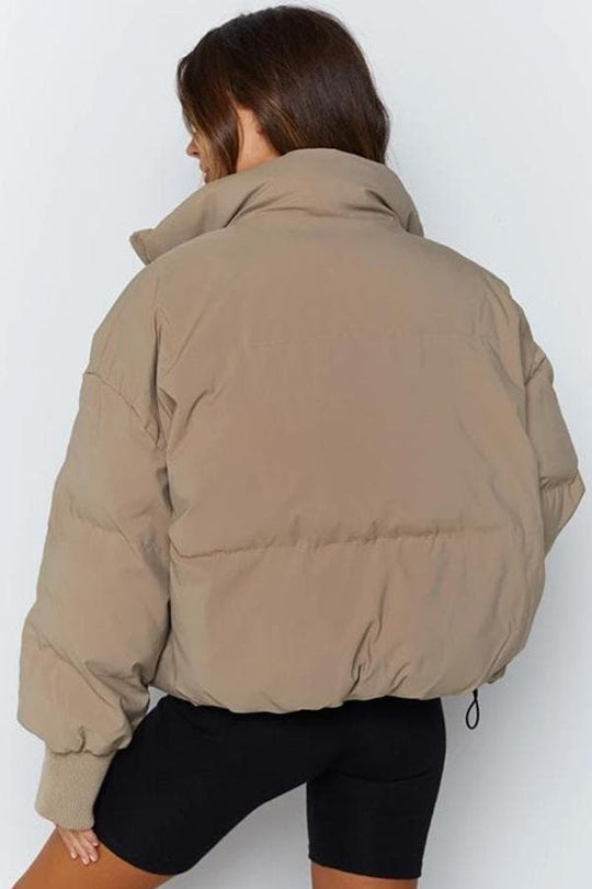EB | Pufferjacke - Gestepptes Design - Oversized Fit - Hoher Kragen - Gepolstert und Warm
