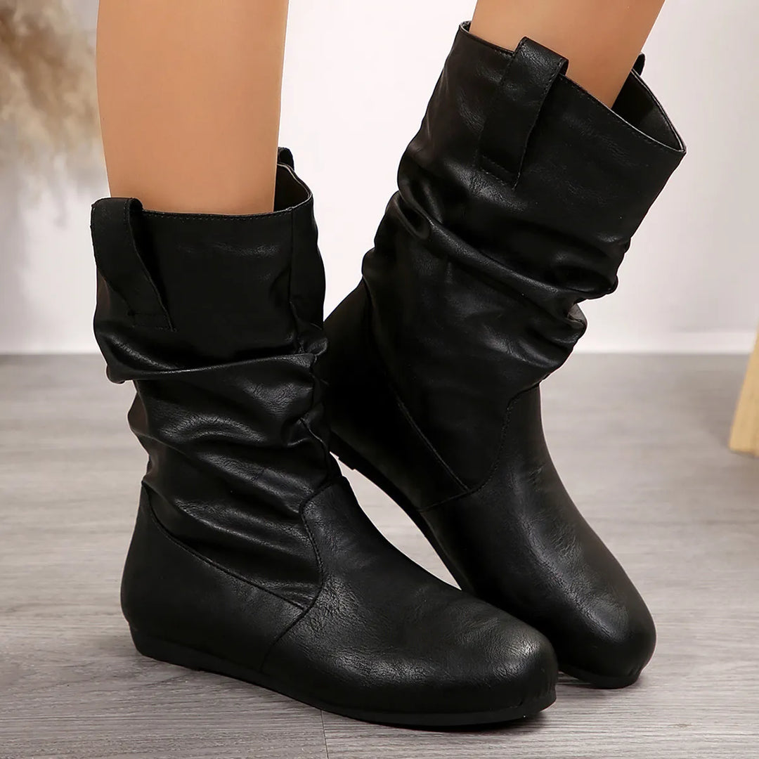 EB | Runde Zehen Flache Winterstiefel