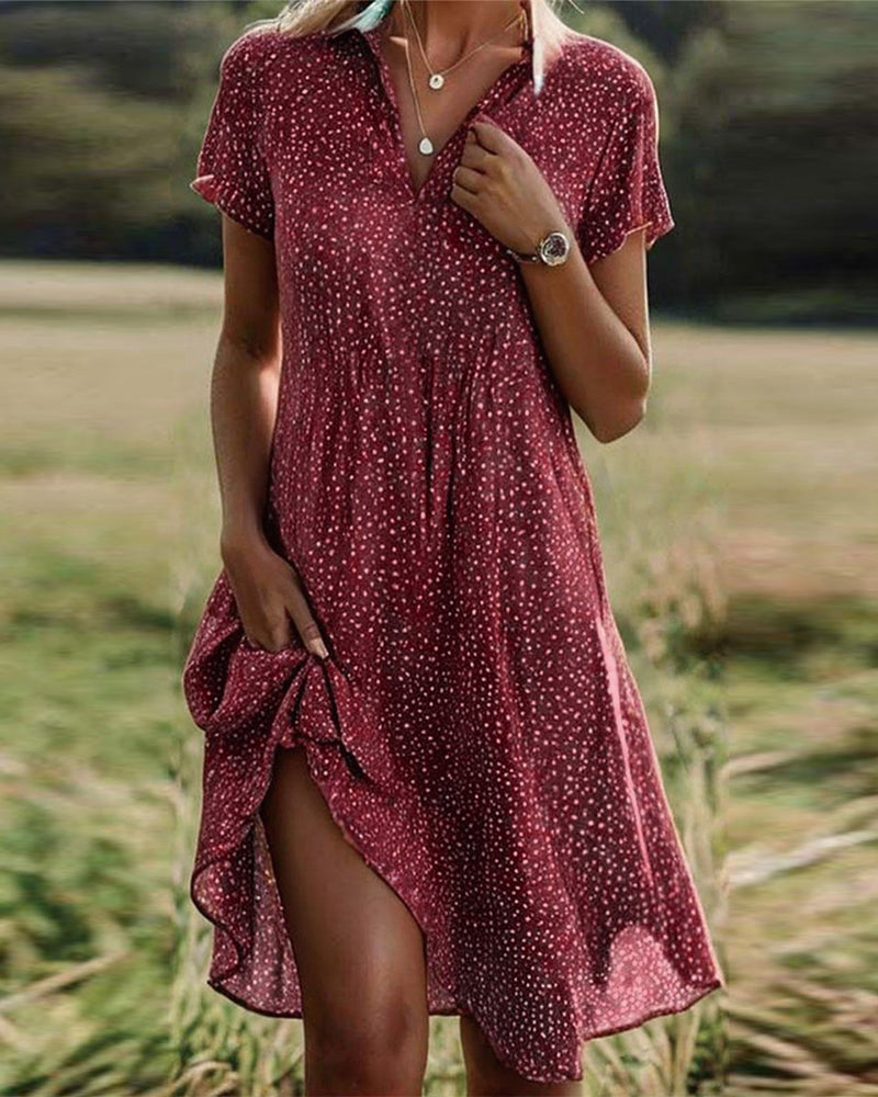 EB | Lässiges Grünes Kleid mit Hemdkragen