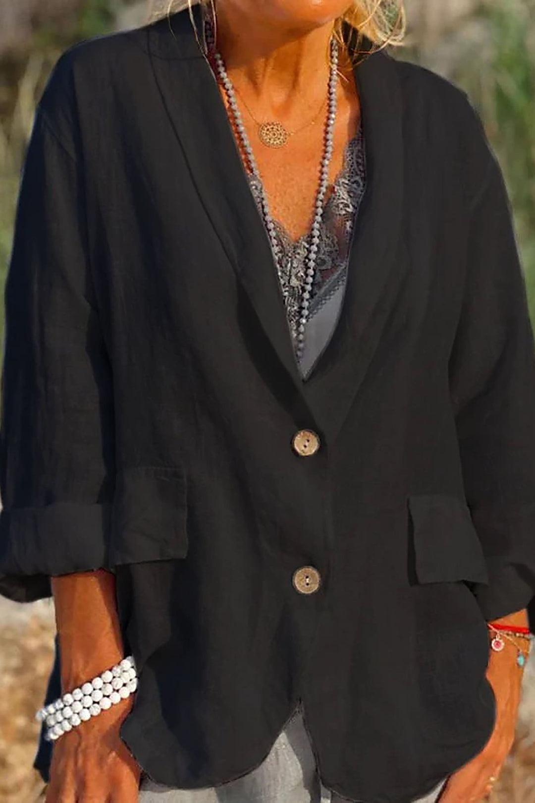 EB | Luftige Jacke mit Knopfleiste