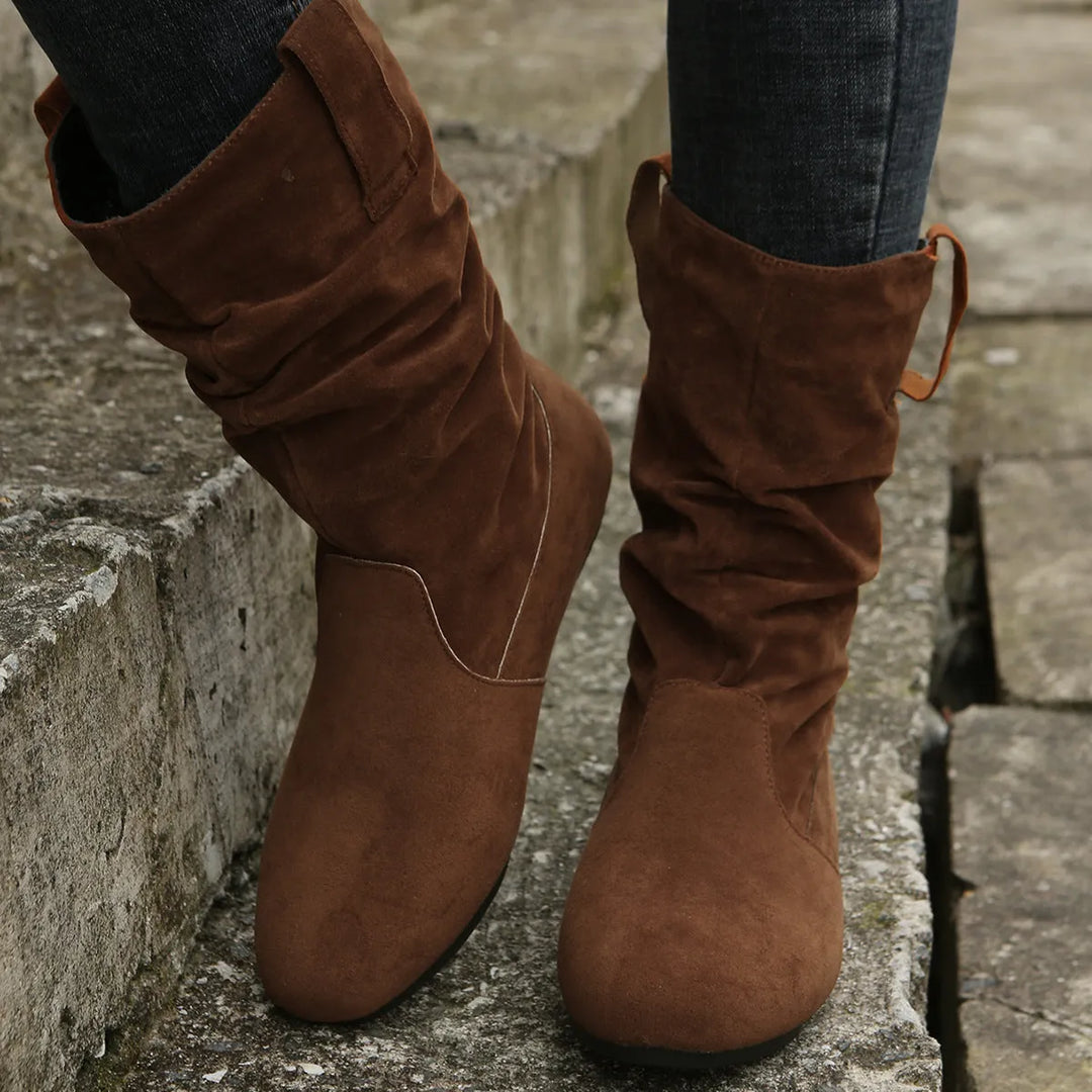EB | Runde Zehen Flache Winterstiefel