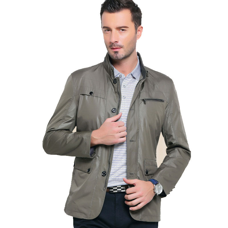 Herren Leichte Fieldjacke im City-Utility-Stil mit Stehkragen EB