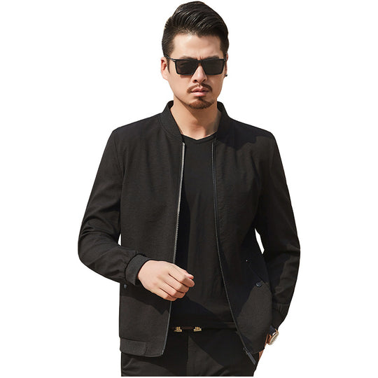 Herren Leichte Bomberjacke im Minimalstil mit Reißverschluss EB