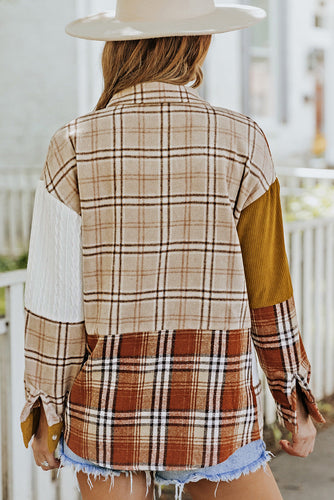 EB | Gitterhemde mit Patchwork-details Baumwollmischung Perfekt für Layering