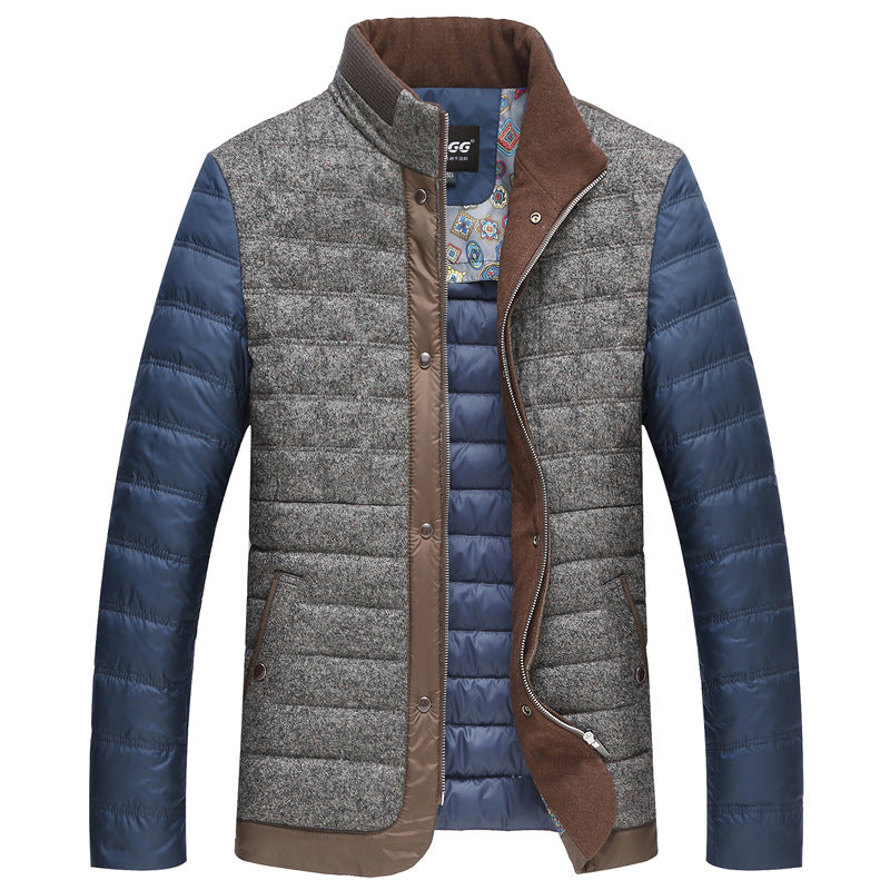 Herren Wattierte Kurzjacke mit Teddykragen und Wappenapplikation EB