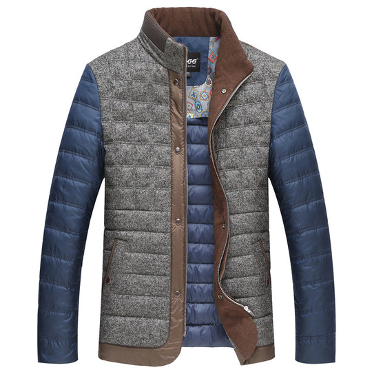 Herren Wattierte Kurzjacke mit Teddykragen und Wappenapplikation EB
