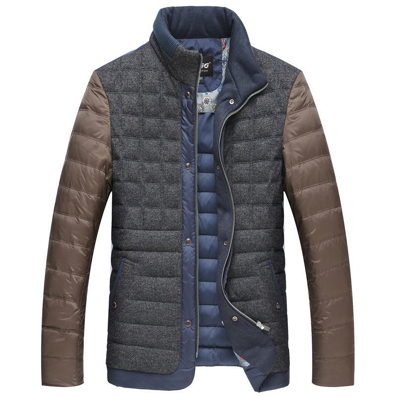 Herren Wattierte Kurzjacke mit Teddykragen und Wappenapplikation EB