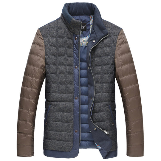 Herren Wattierte Kurzjacke mit Teddykragen und Wappenapplikation EB