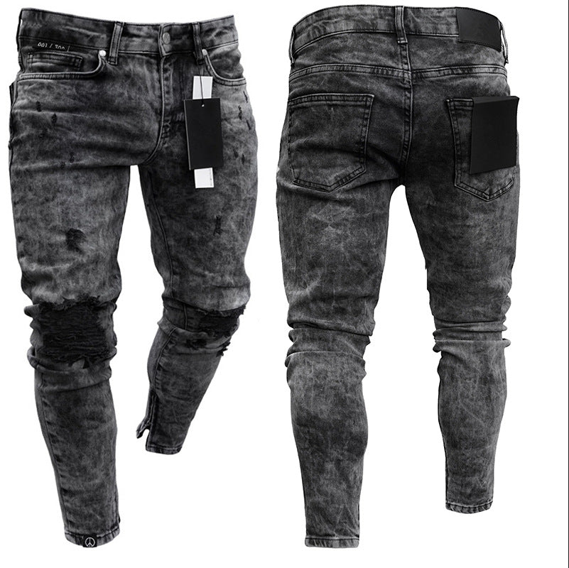 Herren Skinny Jeans mit modischen Used-Effekten EB