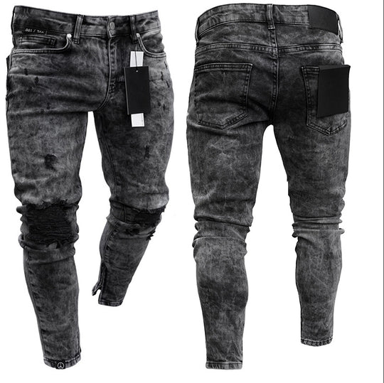 Herren Skinny Jeans mit modischen Used-Effekten EB