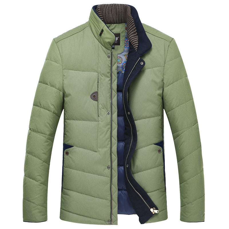 Herren Wattierte Kurzjacke mit Teddykragen und Wappenapplikation EB