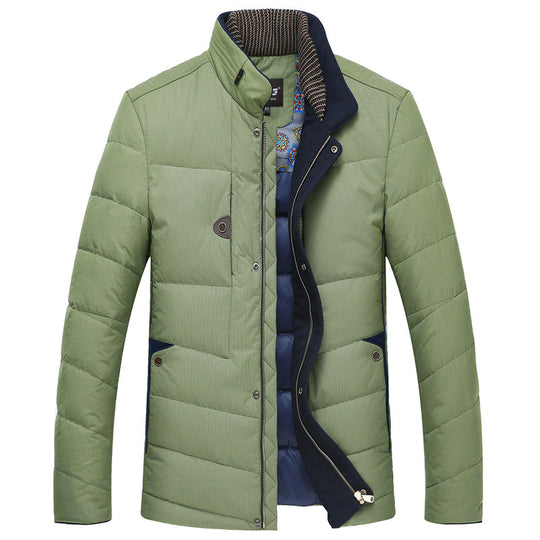 Herren Wattierte Kurzjacke mit Teddykragen und Wappenapplikation EB